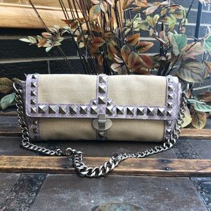 BCBGirls Canvas Studded Clutch